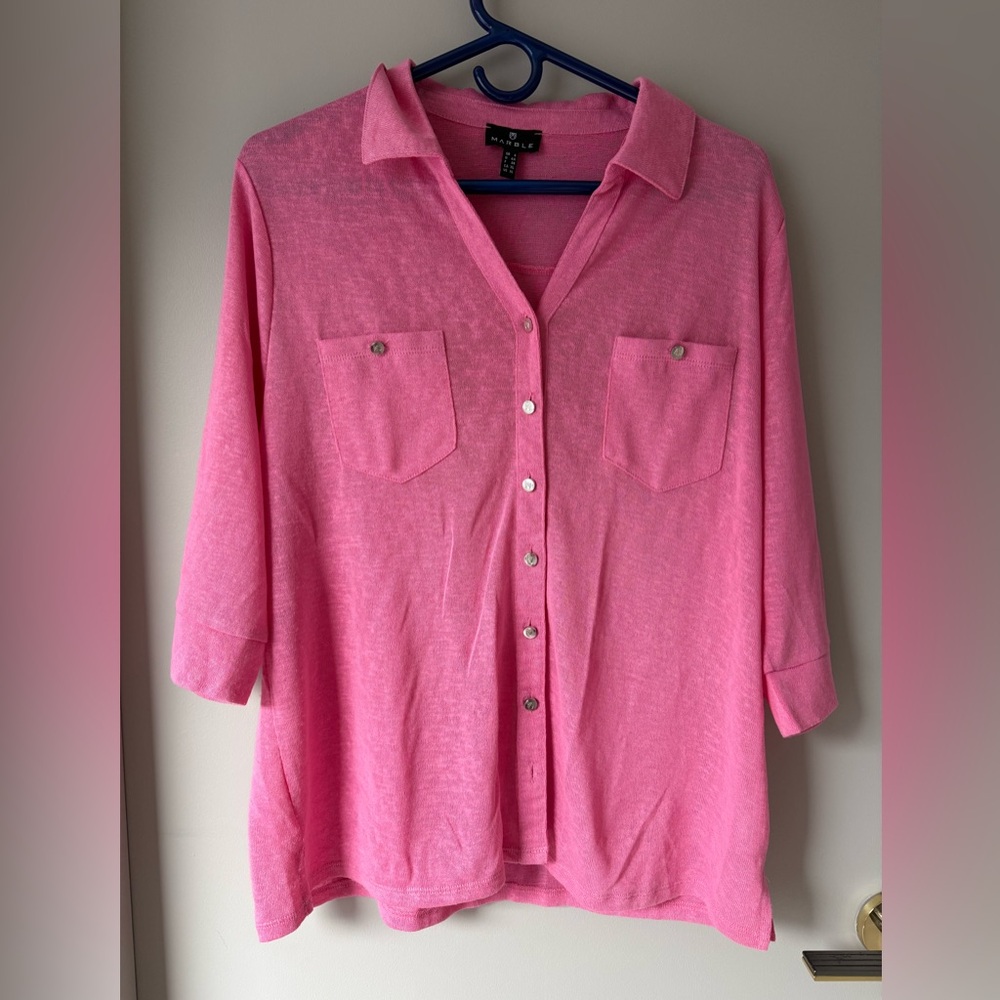 Marble Clothing Button Up Blouse